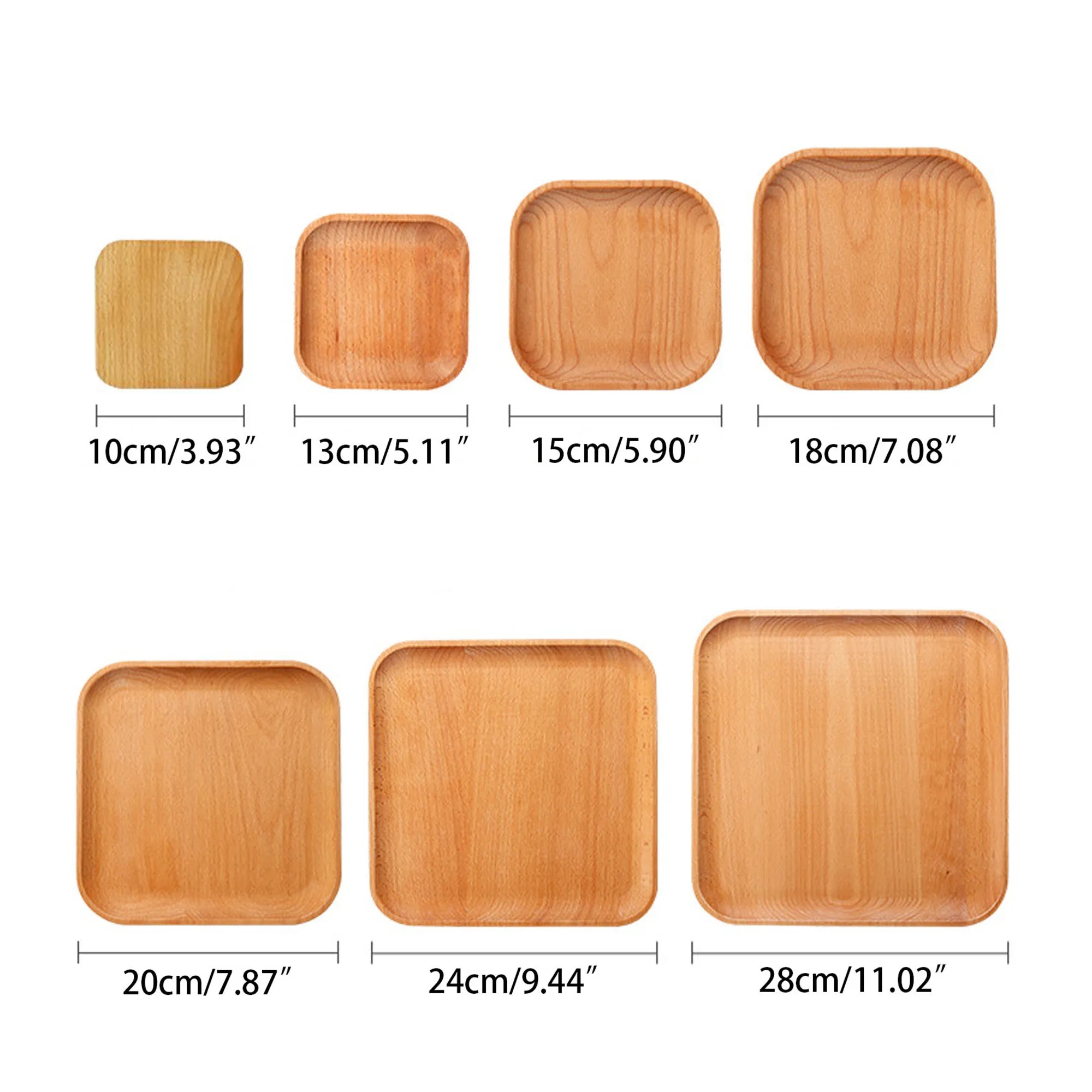 5.9" Wooden Square Plate 2