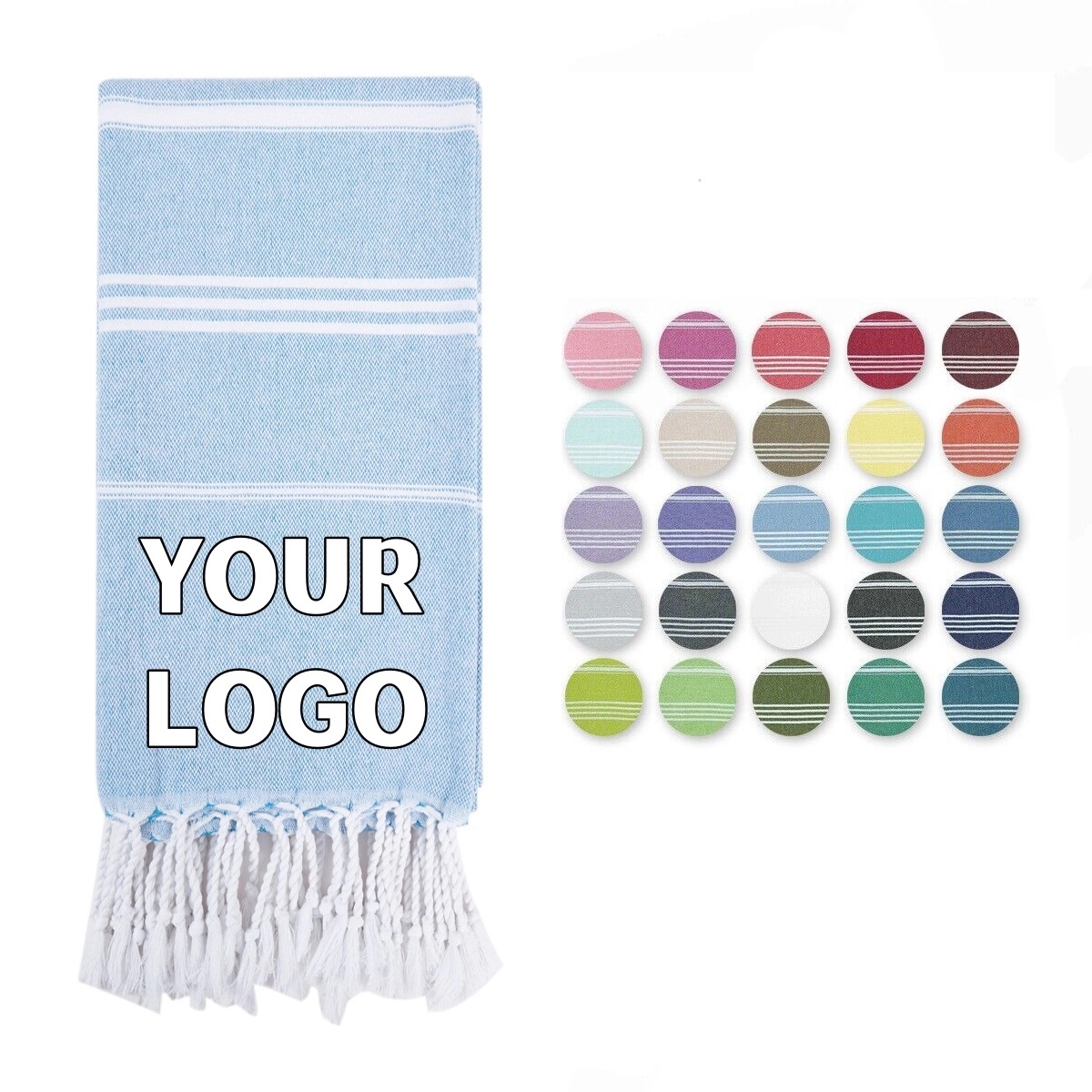 Turkish Jacquard Striped Beach Towel - 39.37'' x 70.87'' 1