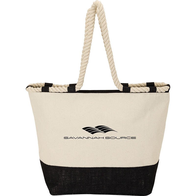 Barcelona Canvas & Jute Tote 11