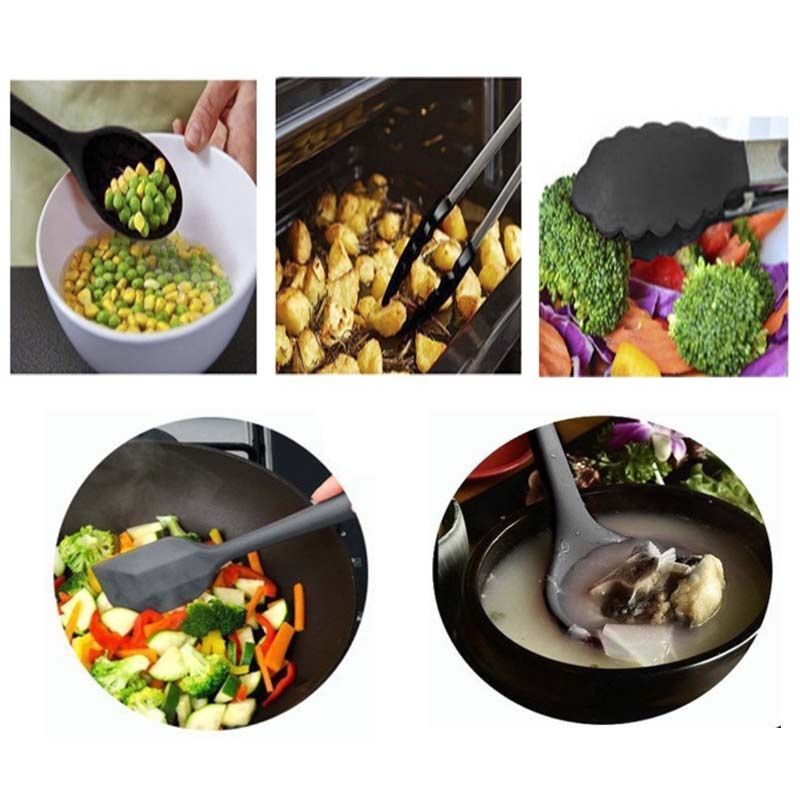 10 Piece Silicone Kitchen Cooking Utensils Tool Set 3