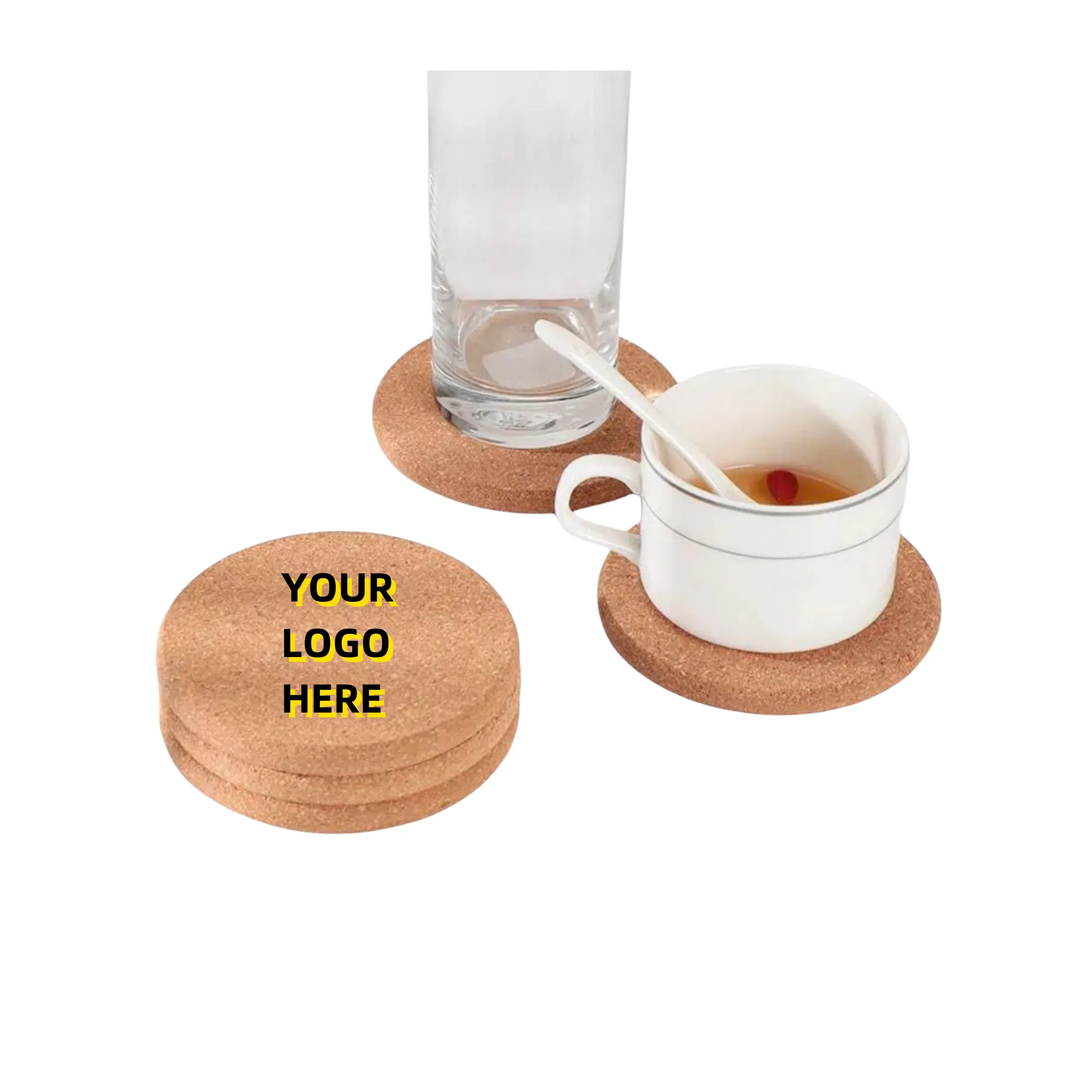 MOQ 50Pcs  3.9"Round Wood Coaster 2
