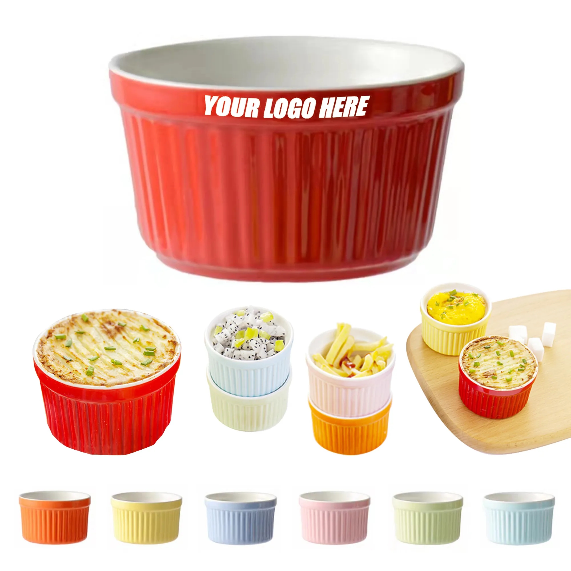 Colored Ceramic Pudding Bowls 1