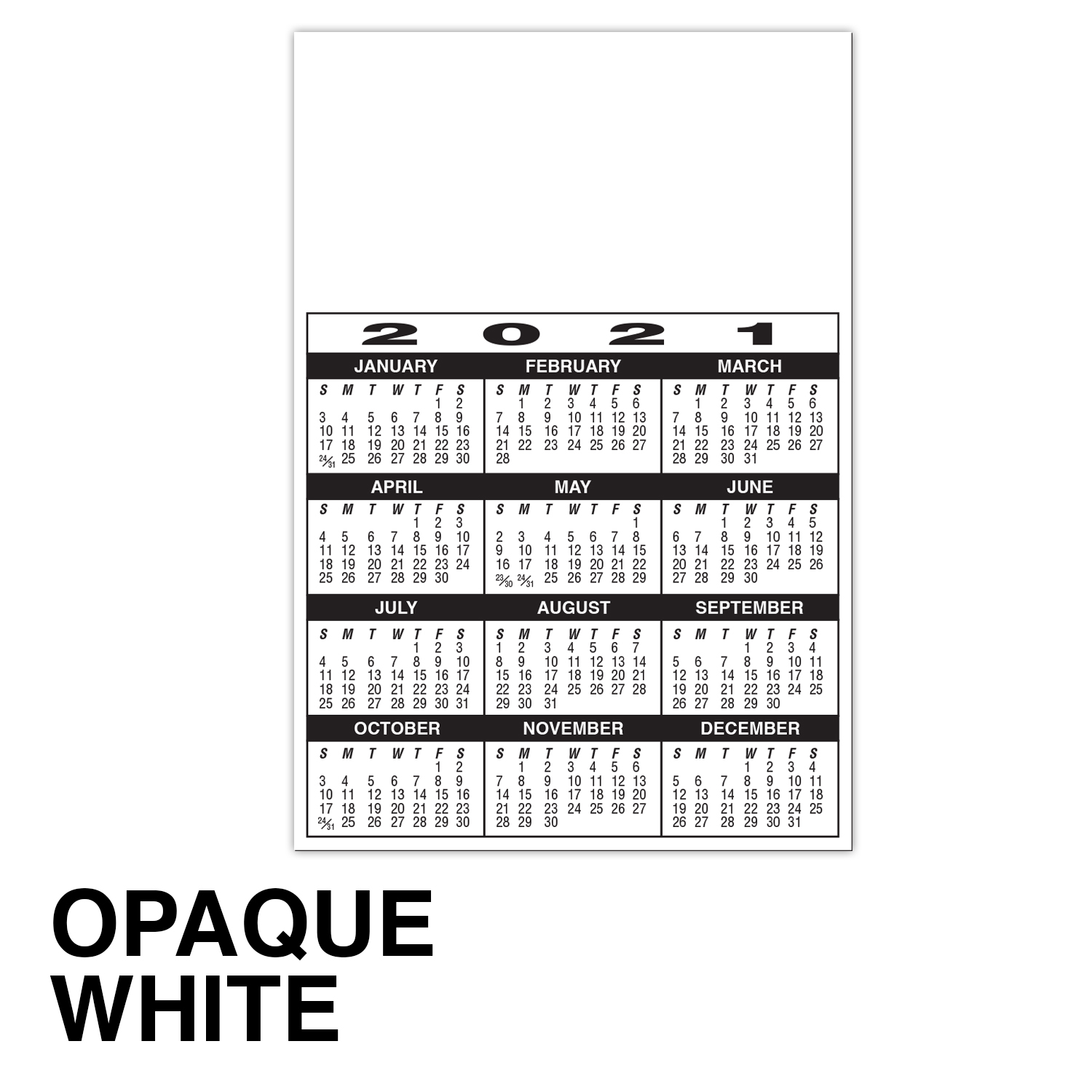 Calendar Rectangle Magnet - Full Color 3