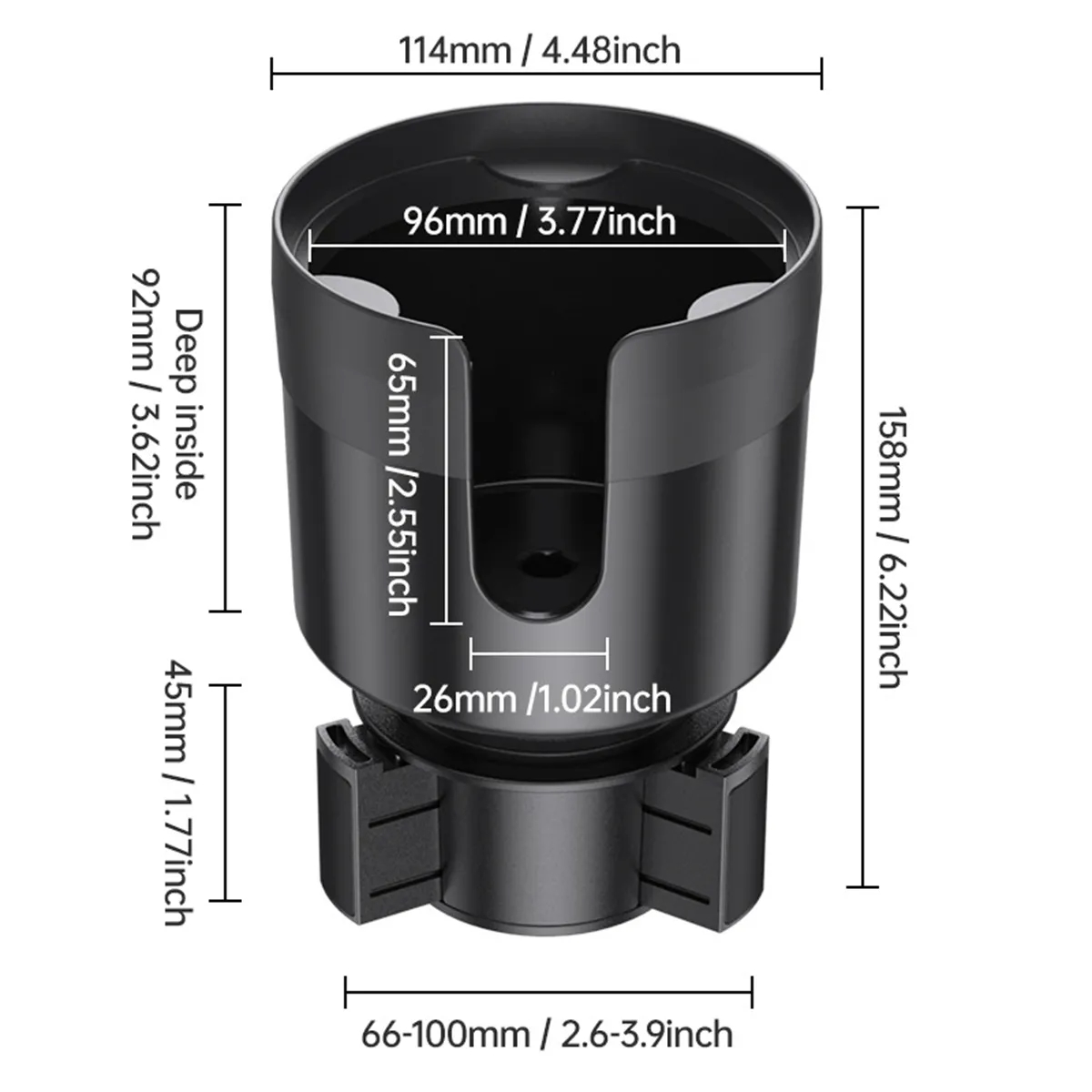 Car Cup Holder Expander Organizer with Adjustable Bas 2