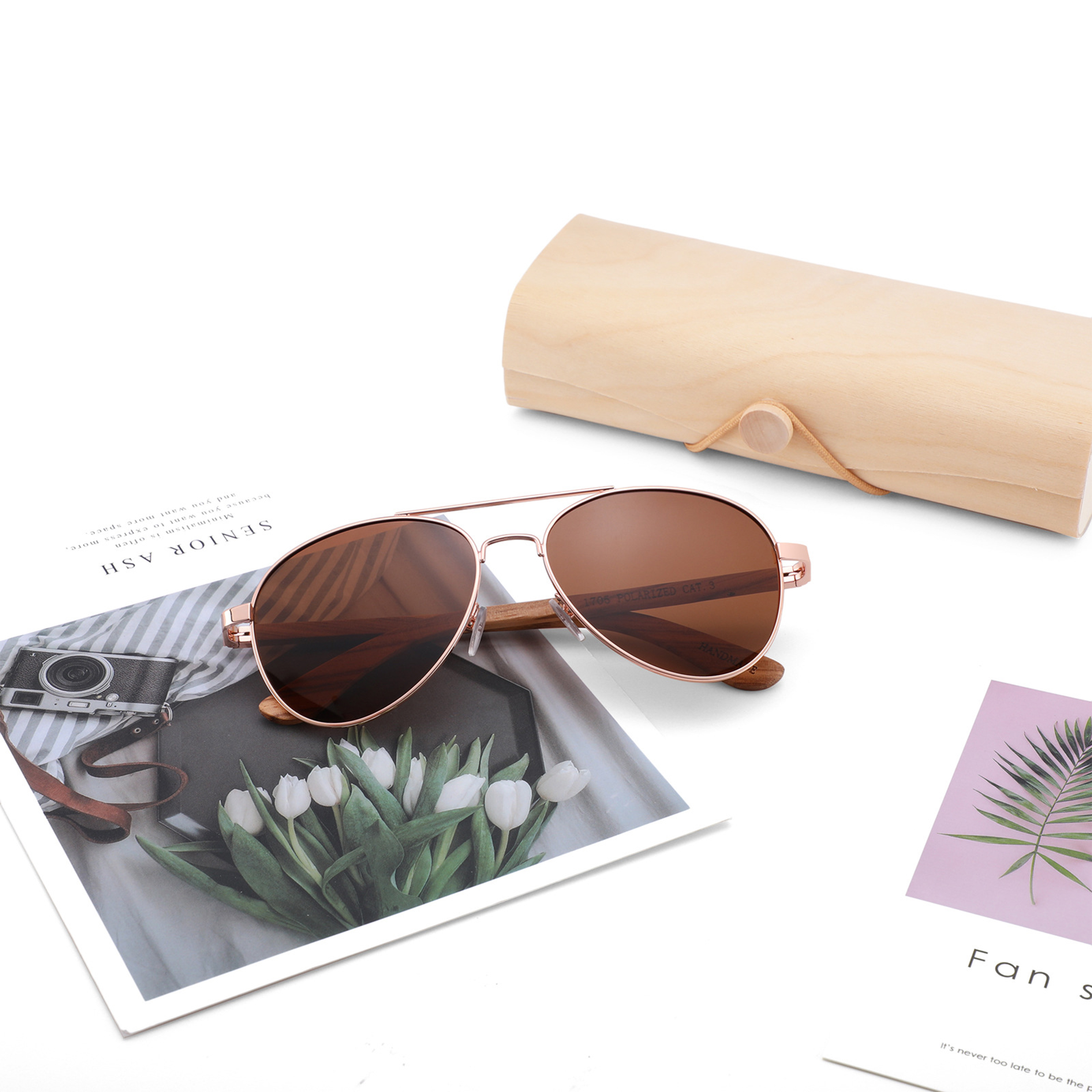 Bamboo Wood Fashionable Solid Color Glasses Case 8