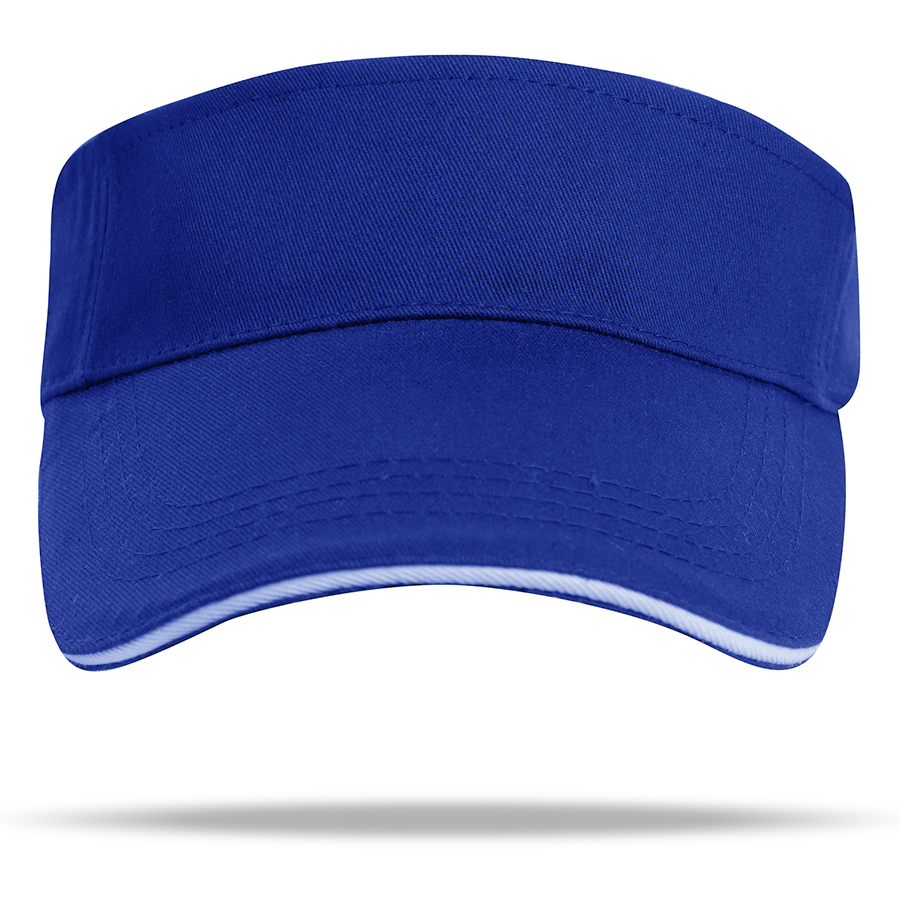 Stock Solid Color Poly Cotton Visor, Hook-And-Loop Fastener 14
