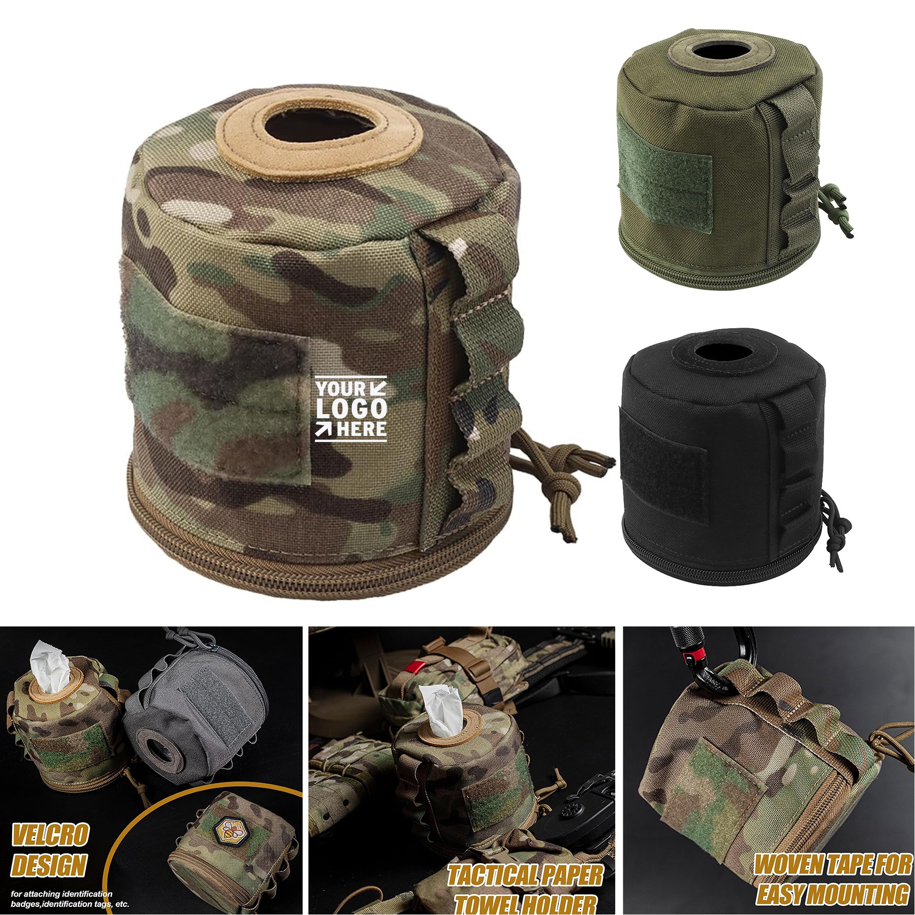 Foldable Tactical Toilet Paper Holder Waterproof Portable Mount Webbing Cat Proof Roll Storage Bag 2