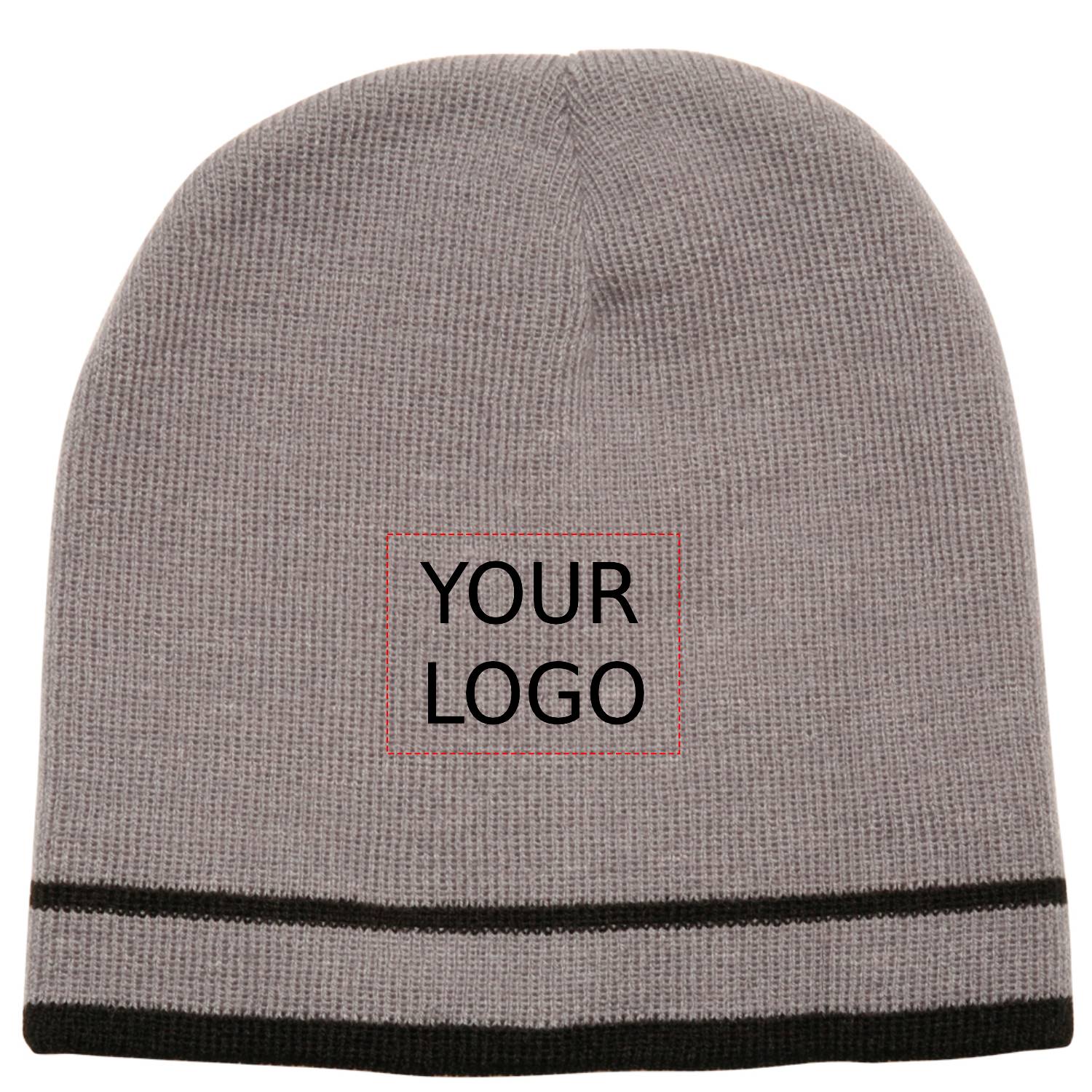 Double Stripe Acrylic Knit Beanie 1