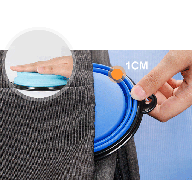Portable Foldable Dogs Food Bowls w/ Carabiner Clip 5