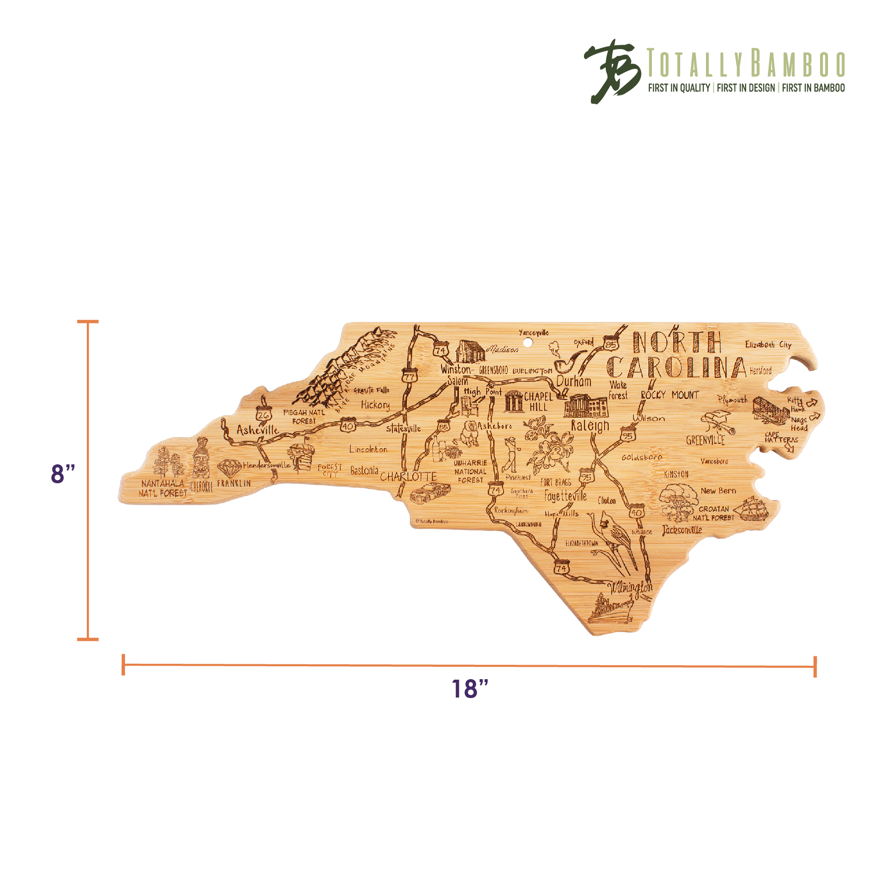 Destination North Carolina Cutting & Serving Board 4