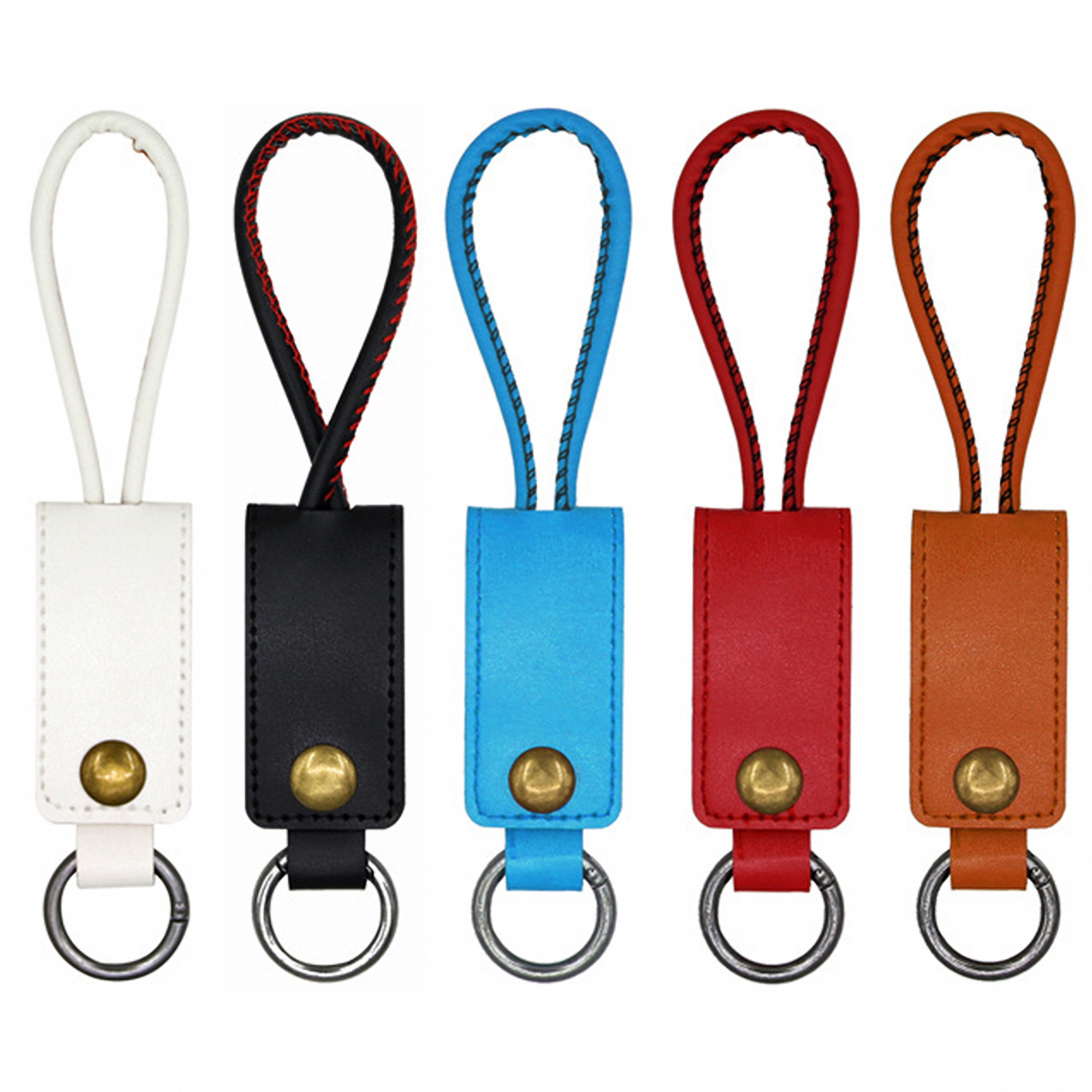 Leather Keychain USB Charging Cable 5