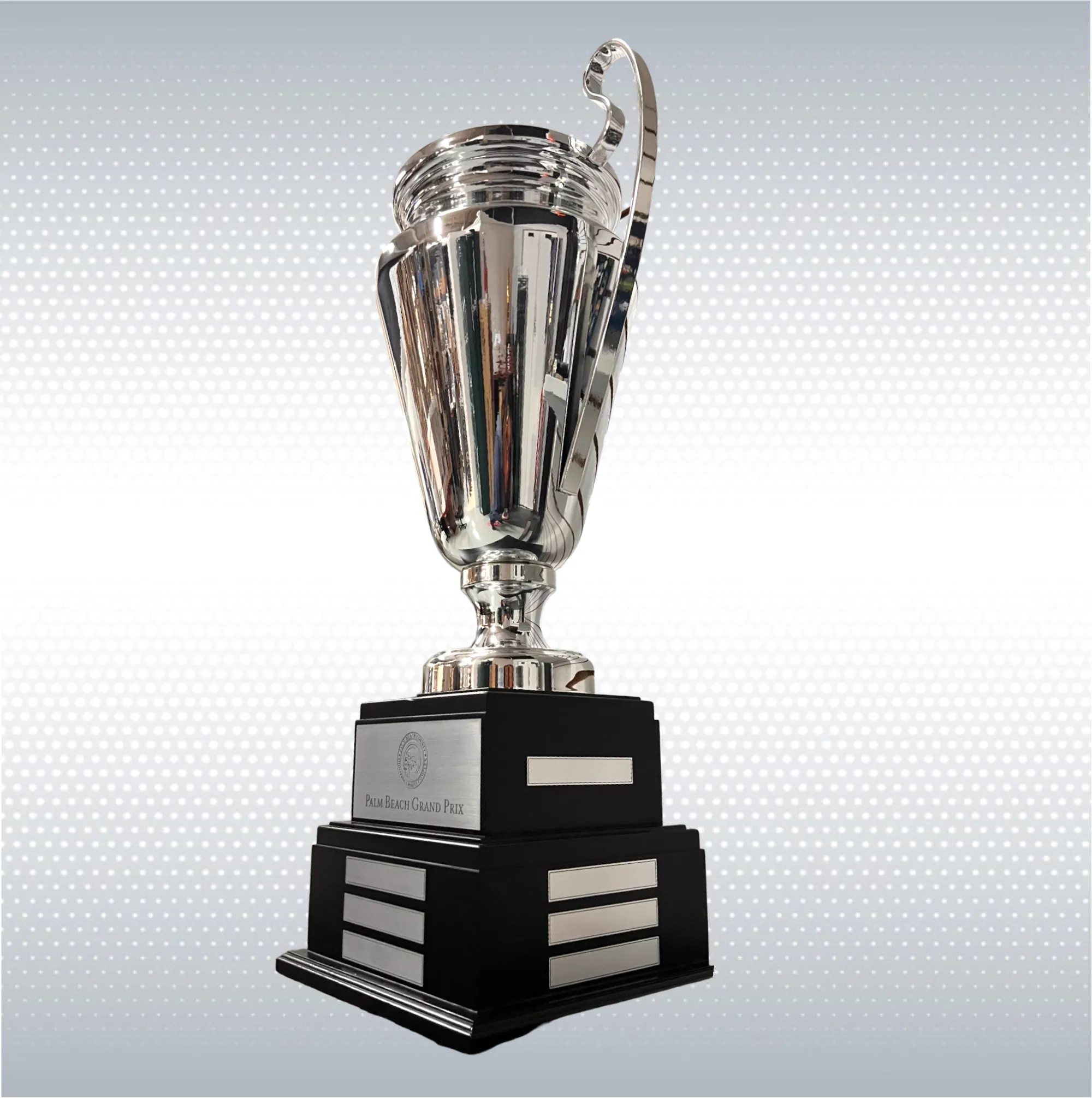 33" Metal Italian Cup Trophy W/ Ebony Wood Perpetual Base 6