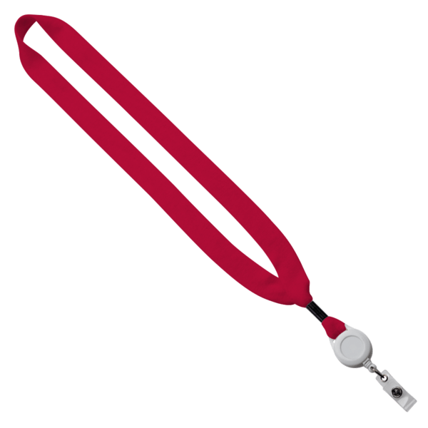 3/4" Cotton Lanyard with Metal Crimp & Retractable Badge Reel 249