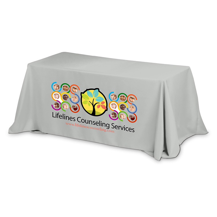 "Preakness Eight" Fits 8 ft Table 3-Sided Economy Table Cover Throws (One Color Print) 27