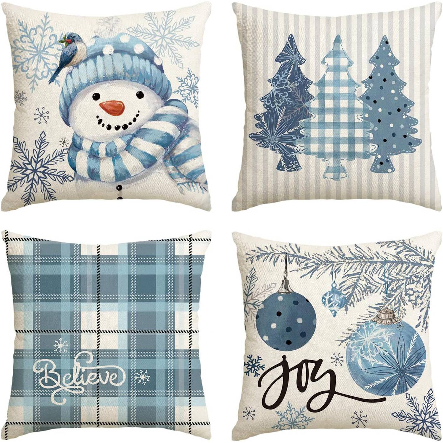 4PCS Christmas Throw Pillows Set 9