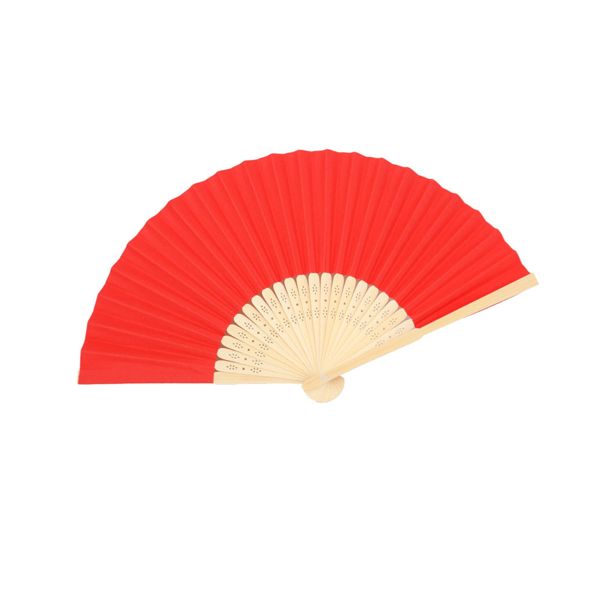 Bamboo Frame Paper Folding Fan Full Color Center Print 9