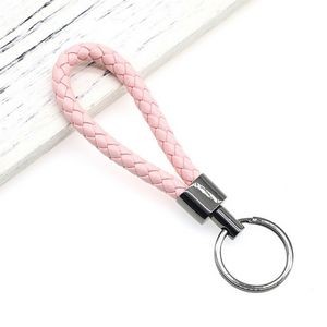 Stylish Weaved PU Leather Keychain with Metal Buckle 24
