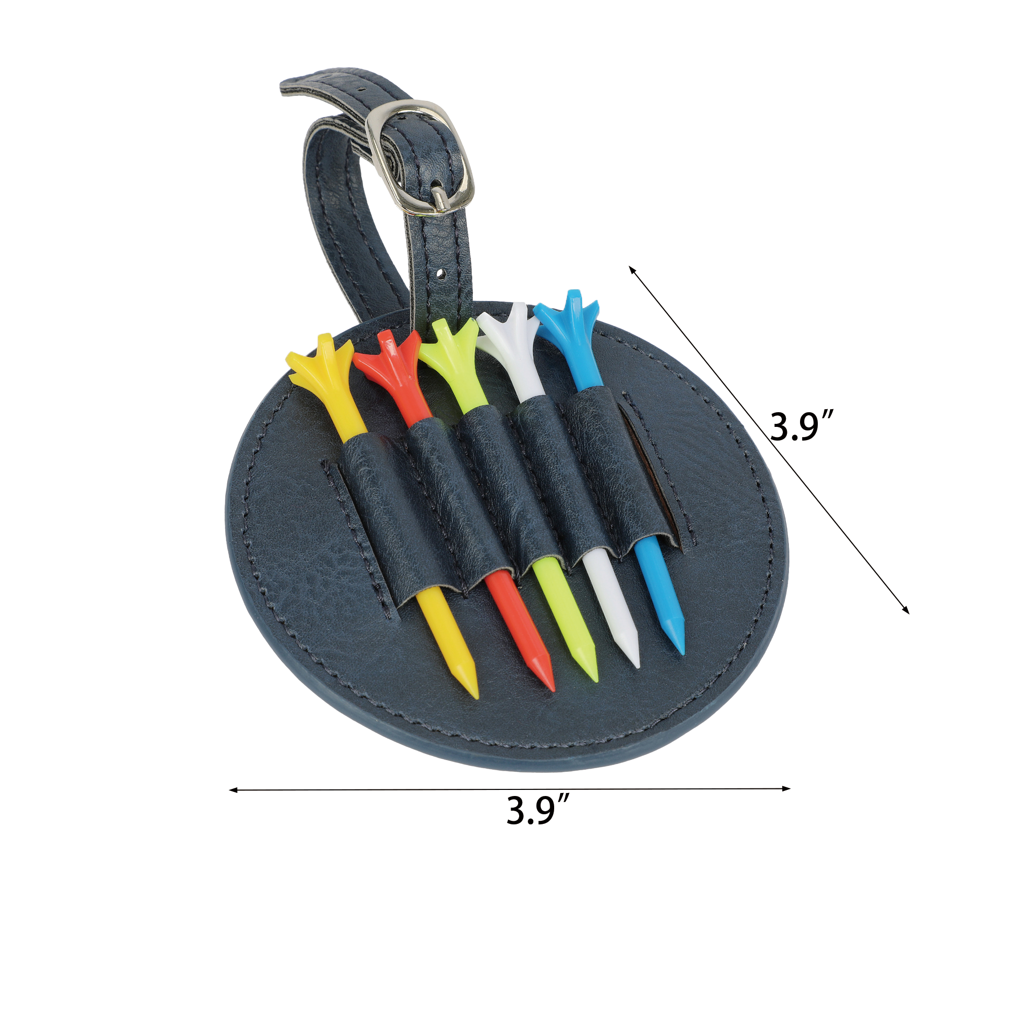 Customizable Portable Round Leather Golf Tee Holder 2