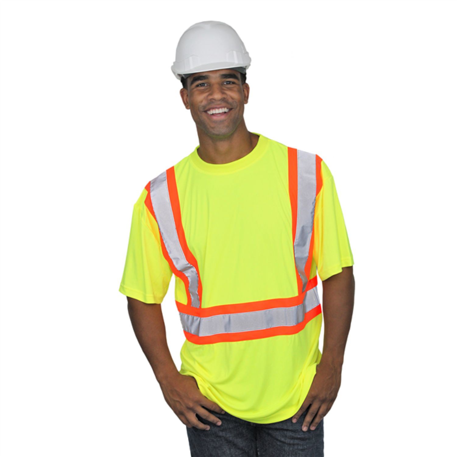 Recycled Class 2 Reflective Cross Back Safety Tee Shirt With Chest Pocket 6