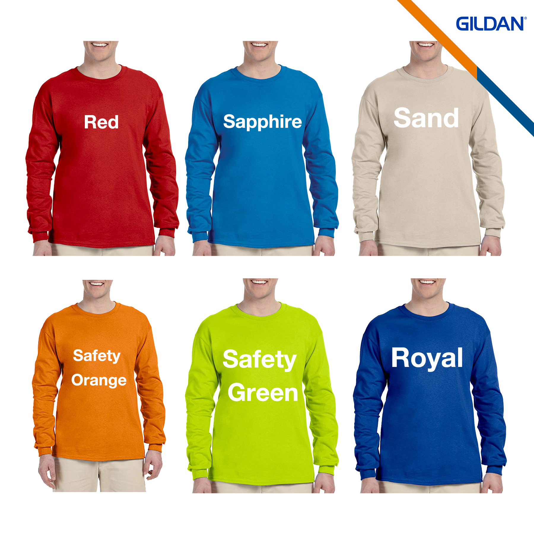 Gildan® 6.1oz 100% Cotton Preshrunk Long Sleeve T-Shirts 2