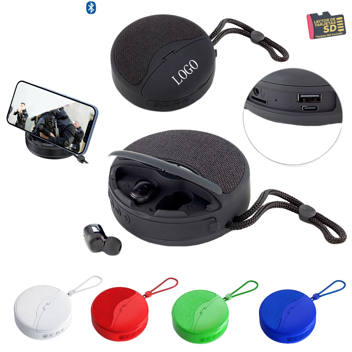 Wireless Bluetooth Speaker with Earbuds 2 In 1 7
