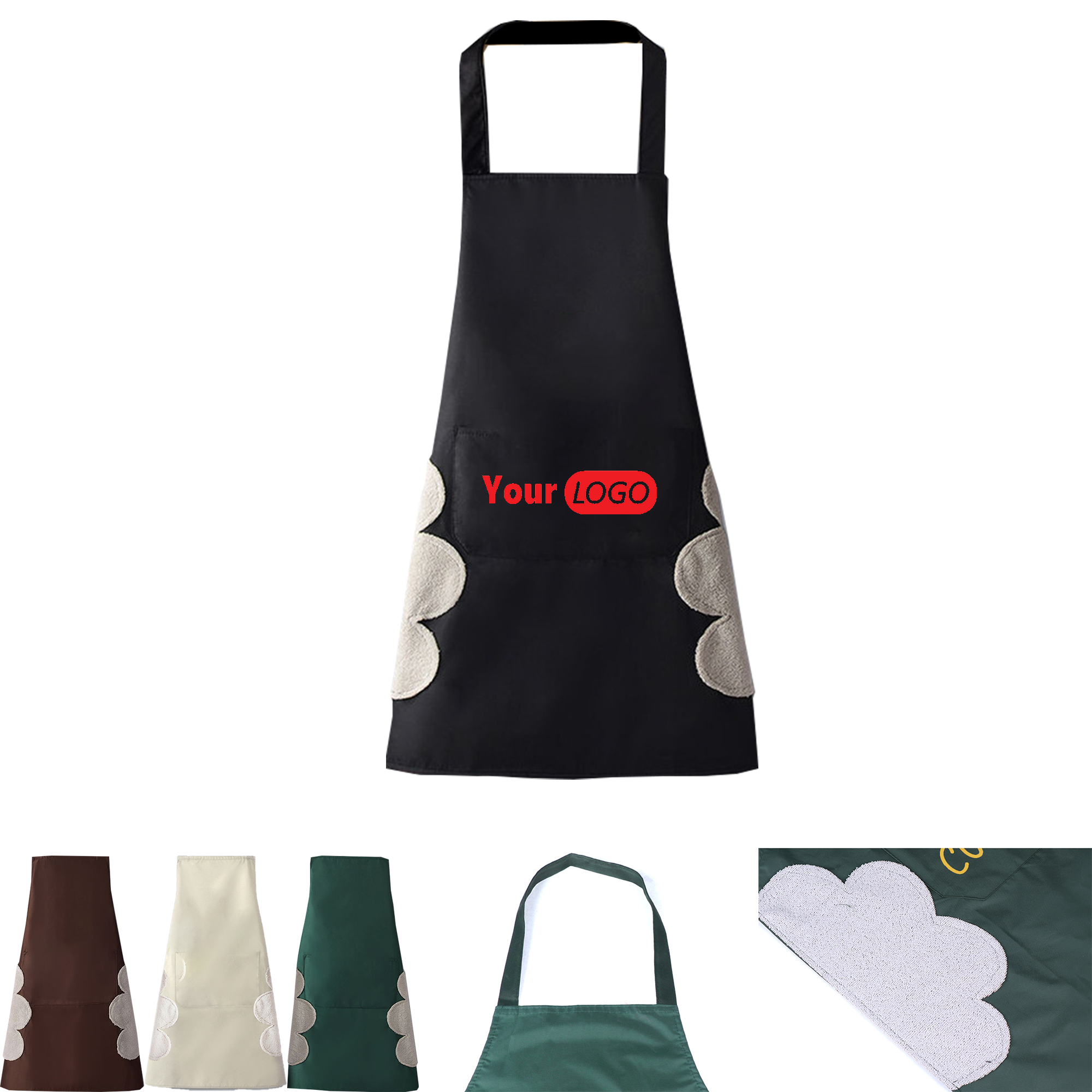 Custom Waterproof Apron With Wipe Towel 2