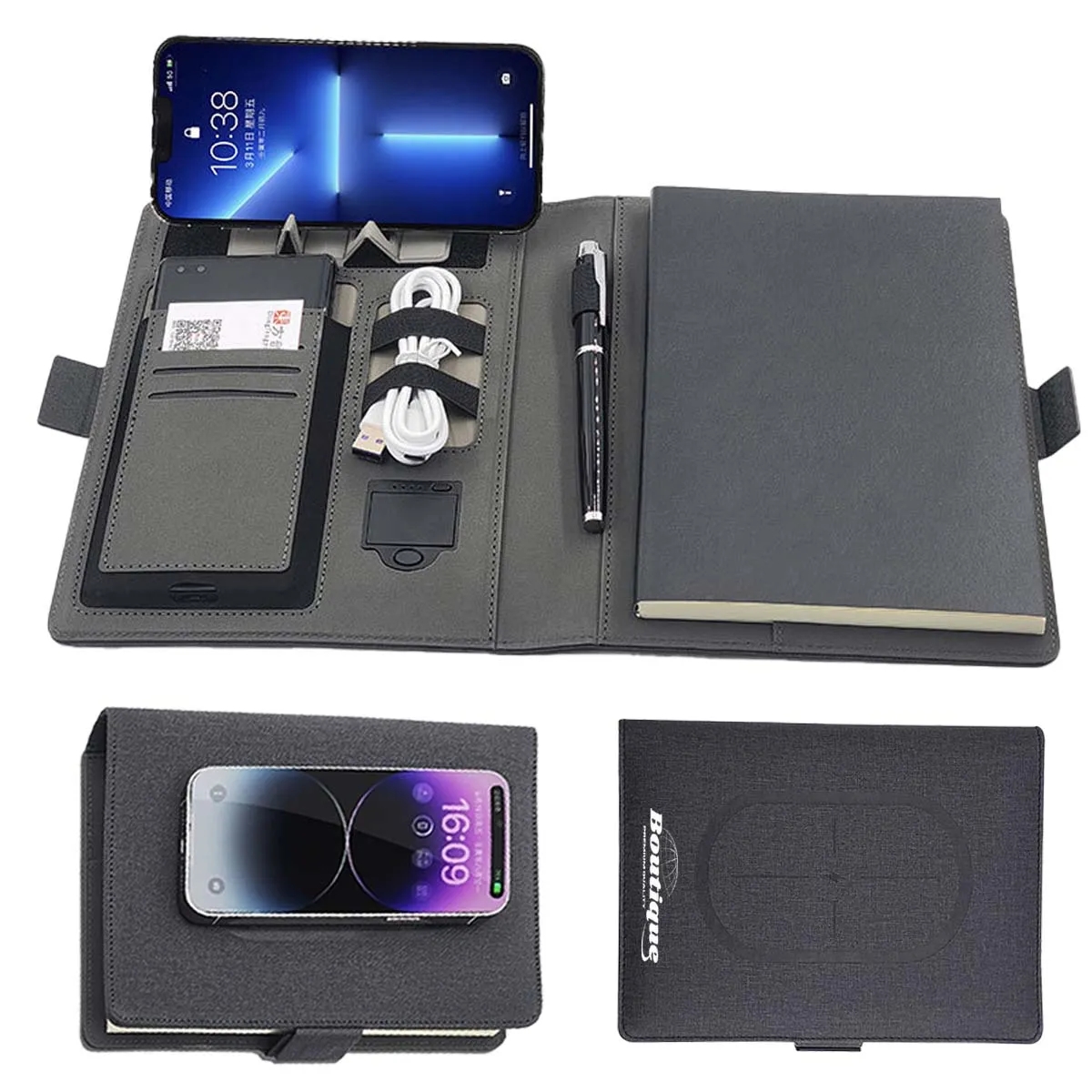 A5 Wireless Charging Organizer Portfolio Notebook 2
