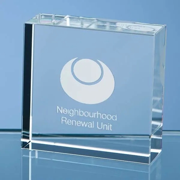 Square Crystal Paperweight 3