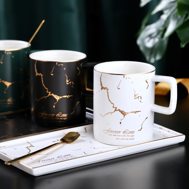Custom 9 oz Ceramic Coffee Mug Saucer Set 5
