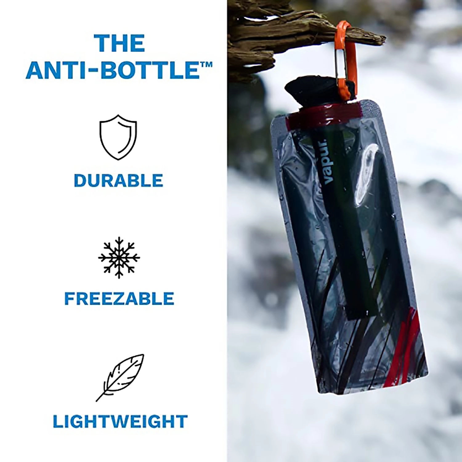 21 Oz Collapsible Water Bottle with Carabiner 4