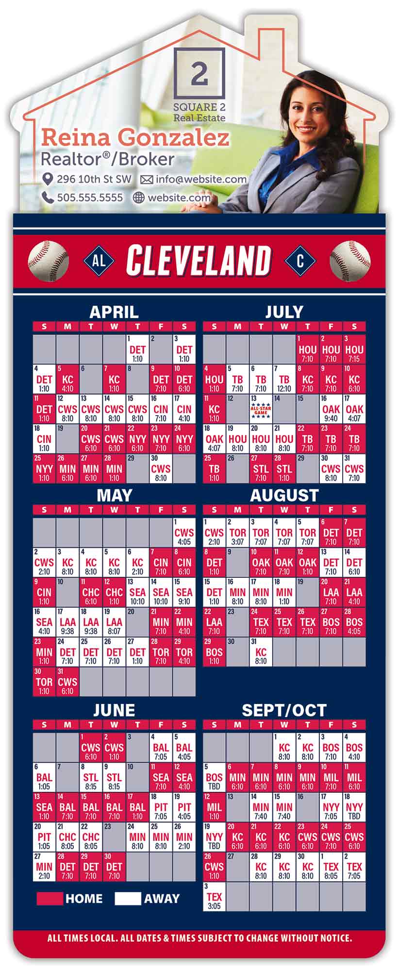 Magna-Card House Shape Magnet - Baseball Schedules (3.5 x 9) 1