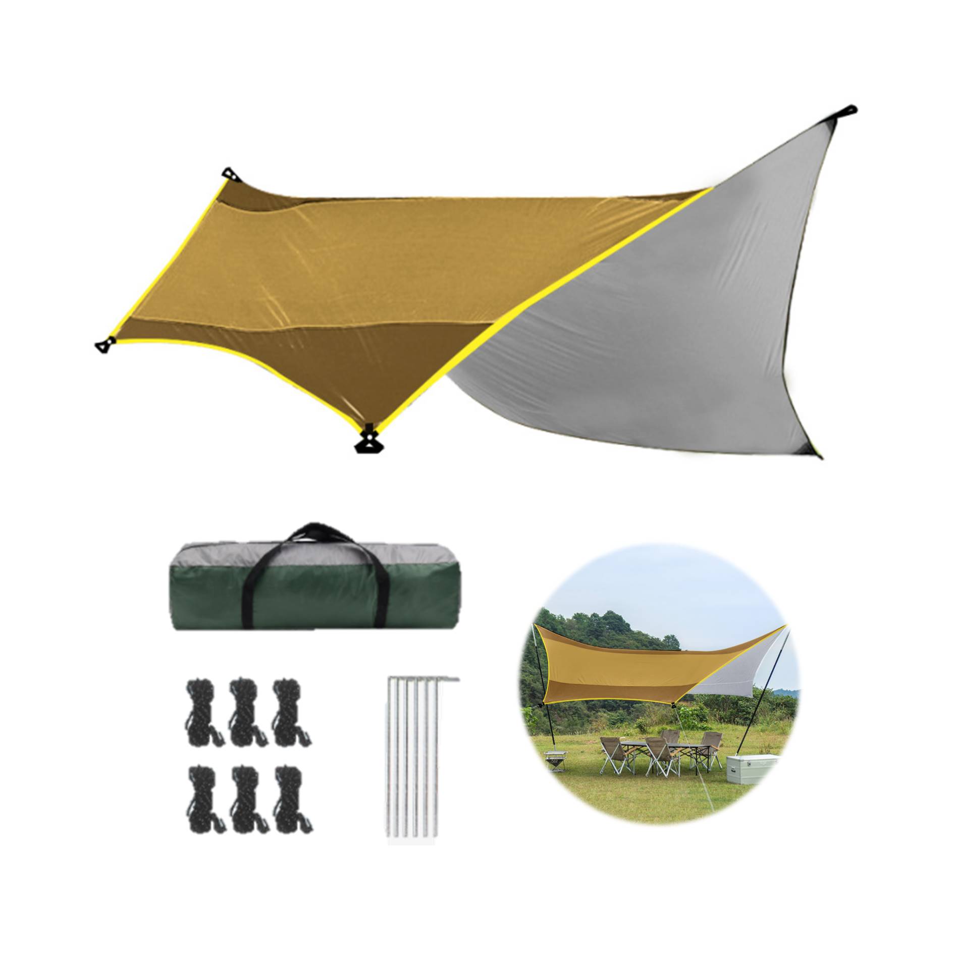 Outdoor Six-Corner Canopy Sunshade Fly Tarp 3
