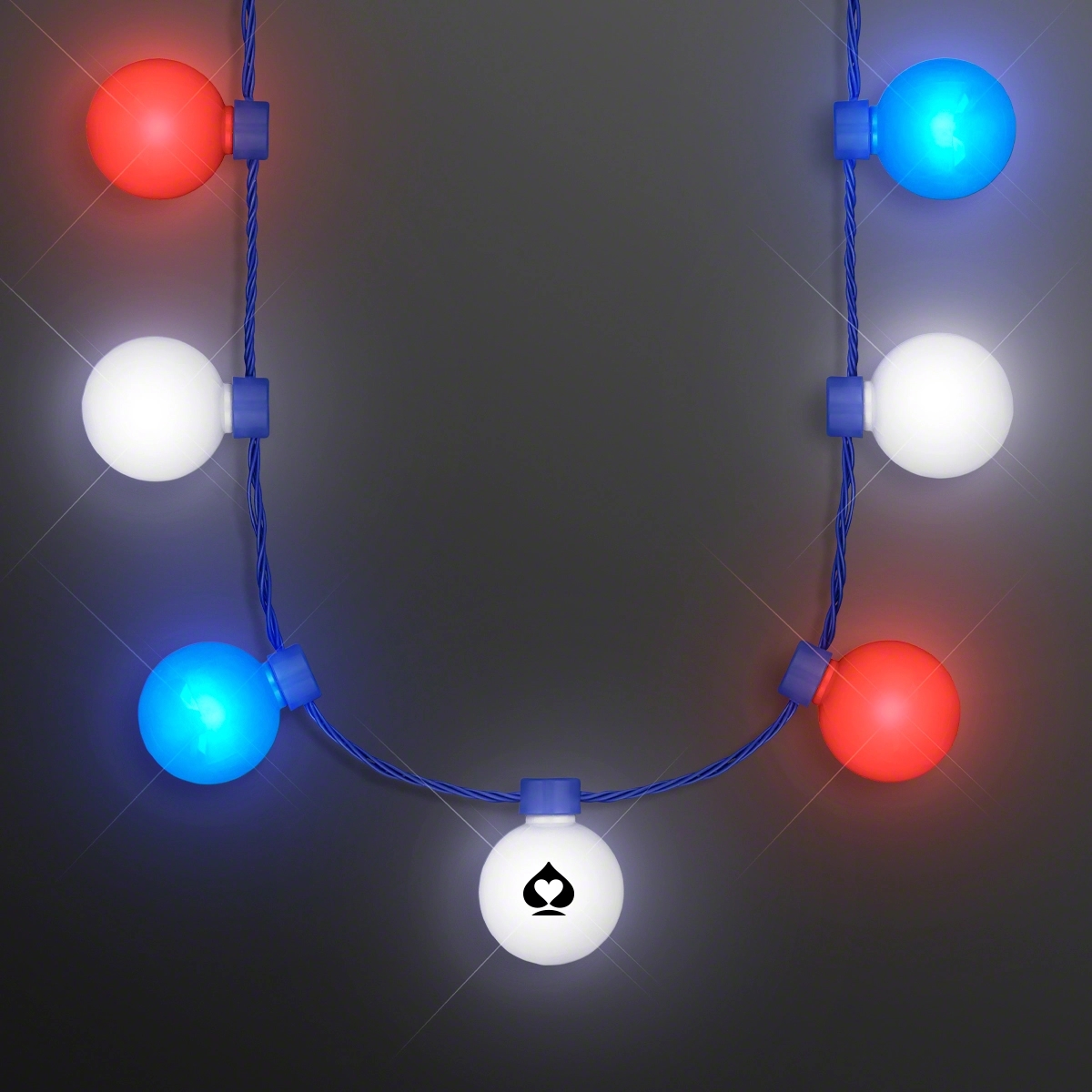 Red White & Blue Light Globes Necklace 4