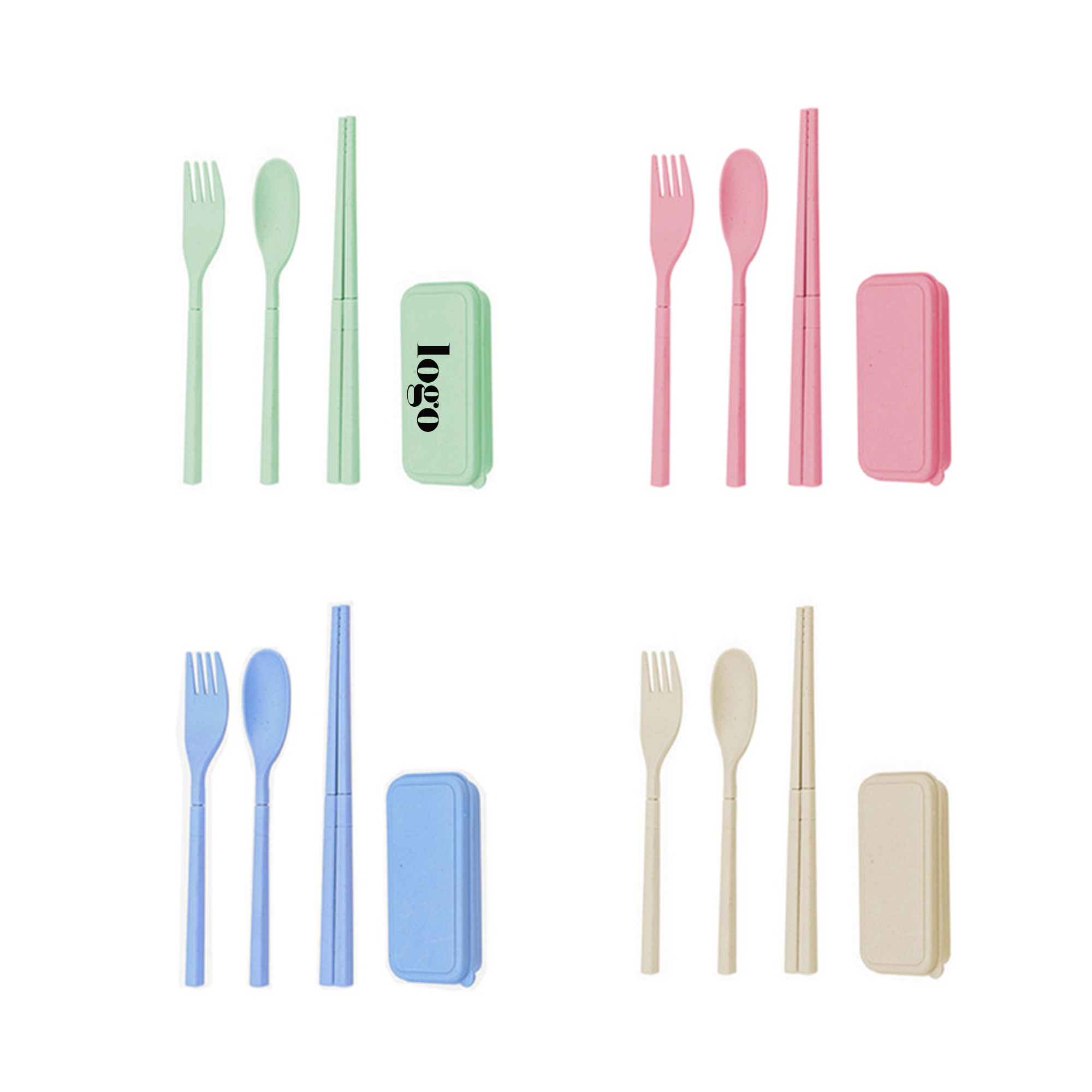 Portable Wheatstraw Tableware Set 3