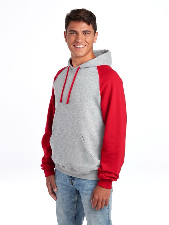 JERZEES NuBlend® Unisex Color-Block Raglan Hooded Sweatshirt, custom hoodie or sweatshirt with logo imprint 10