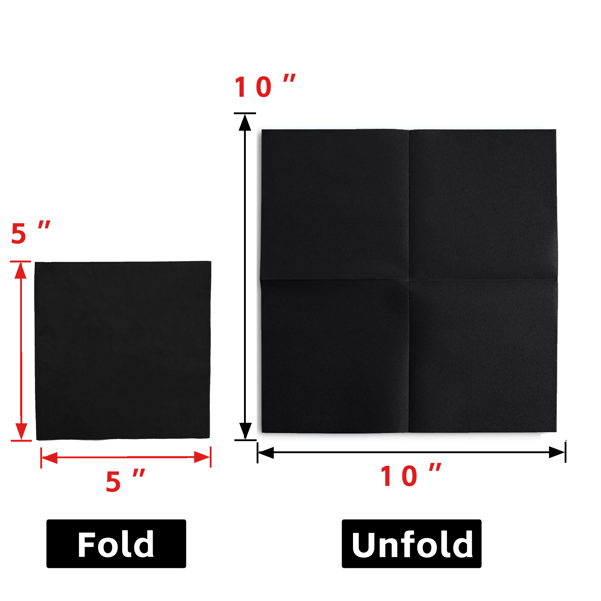 MOQ 500 Black Embossed Foil Stamped Luxury Napkins 2