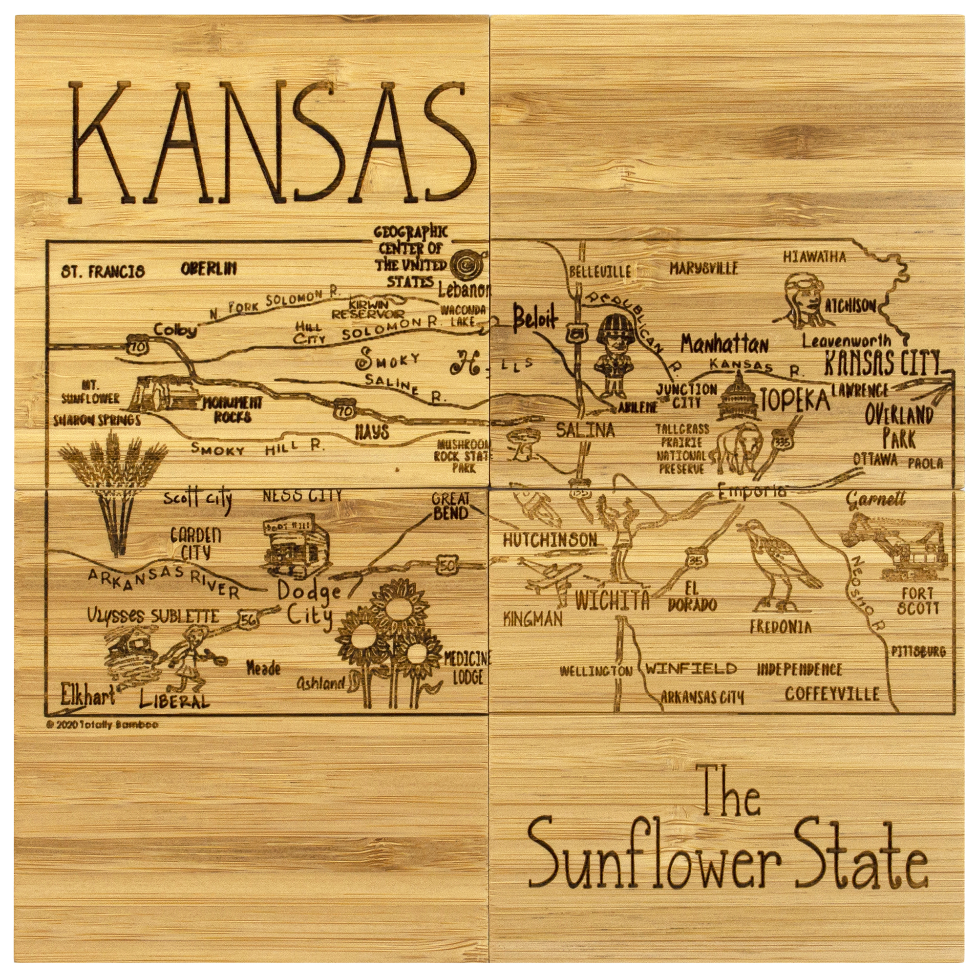 Kansas Puzzle Coaster Set 6