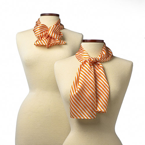Orange Saville Stripe Polyester Scarf - 8"x45" 2