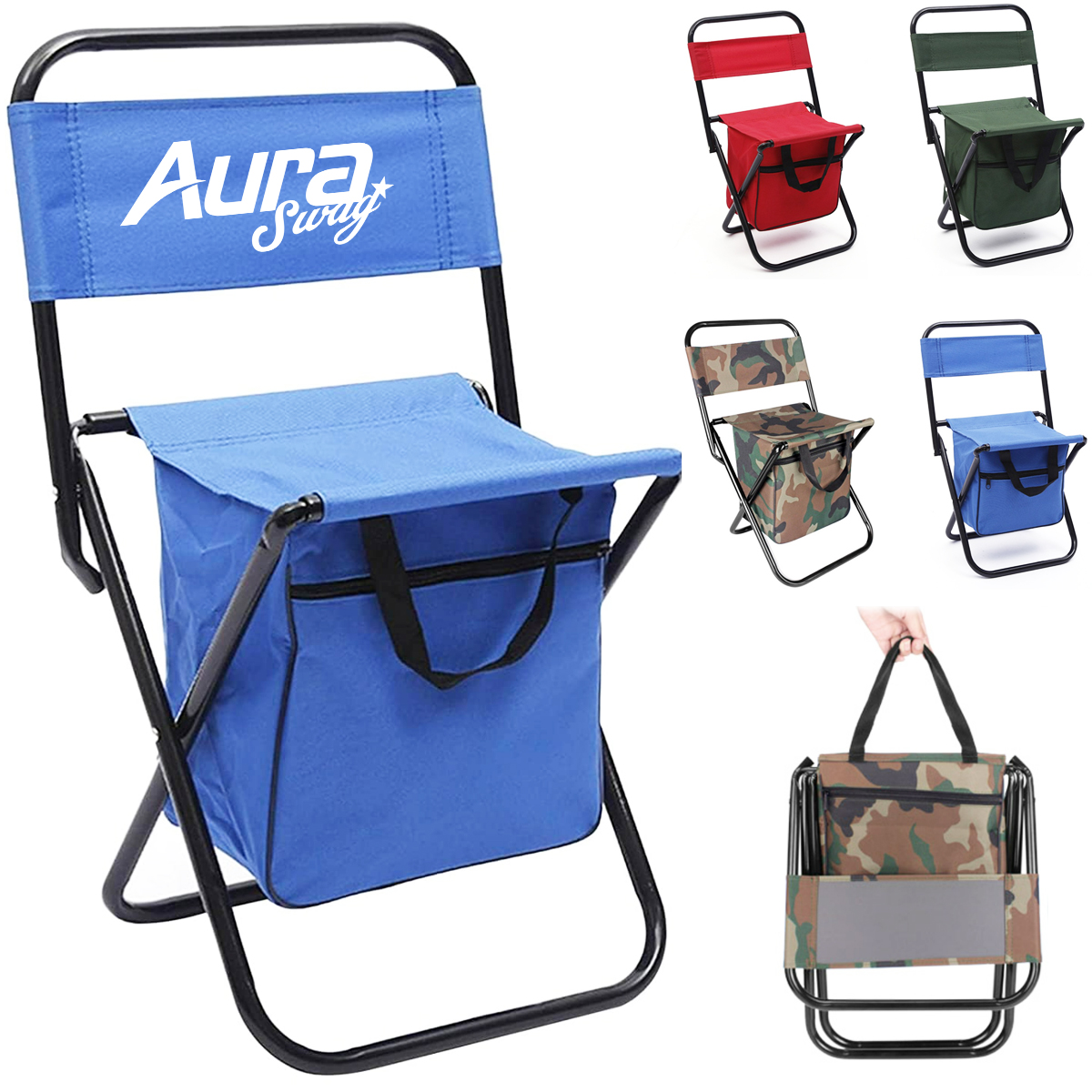 Folding Camping Chair with Integrated Cooler Bag 3