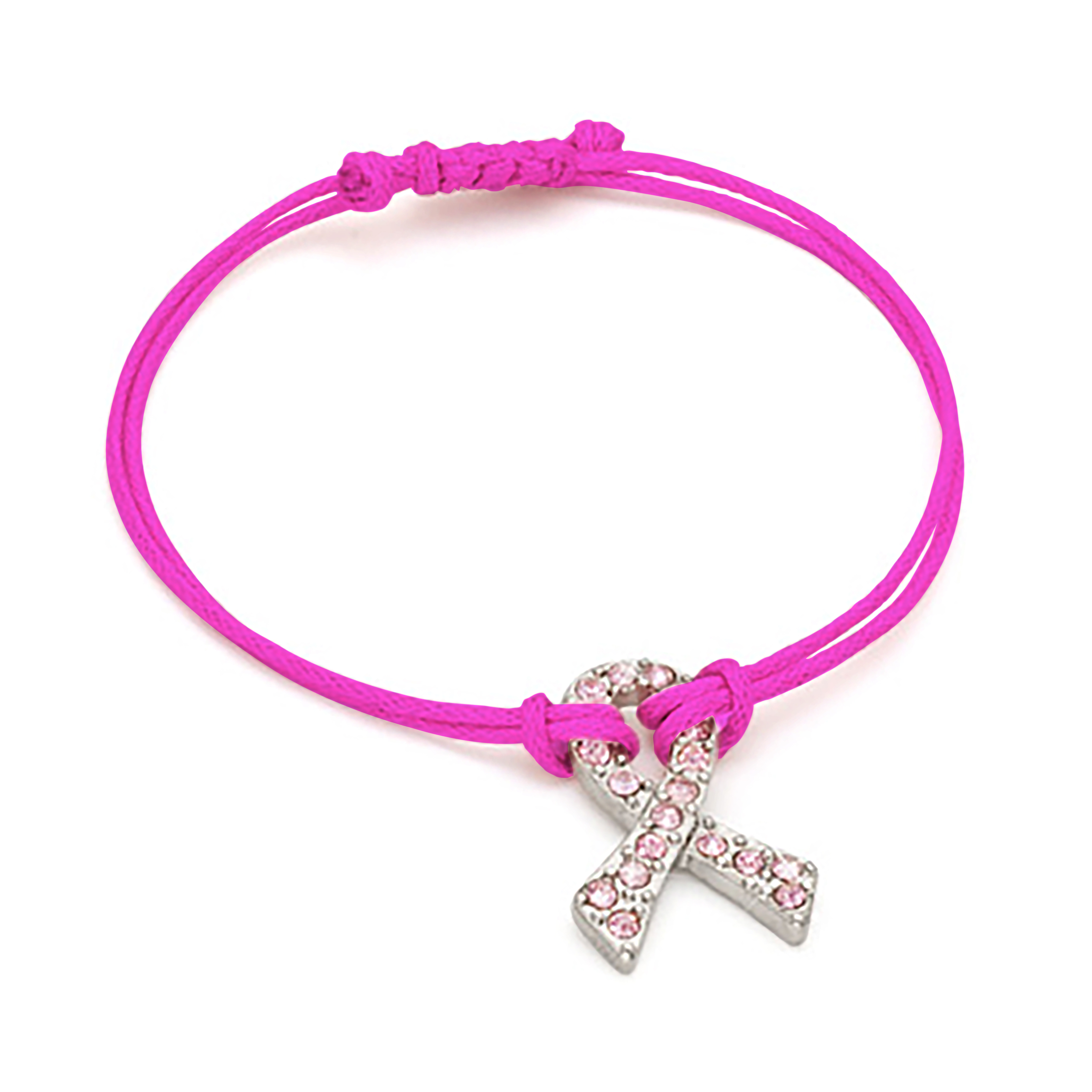 Crystal Breast Cancer Awareness Pink Ribbon Bracelet 2