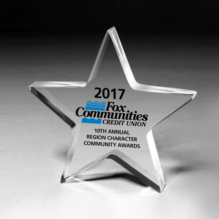 3/4" - Star Acrylic Paperweight - 5” x 5” x 3/4” - 2049L (Laser) 5