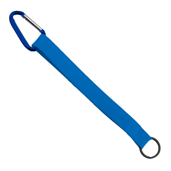3/4" Sewn Polyester Keychain with Metal Split-Ring and Carabiner 176
