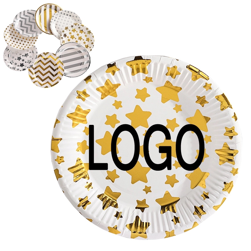 Custom 7" Disposable Party Picnic Salad Dessert Paper Plate 2