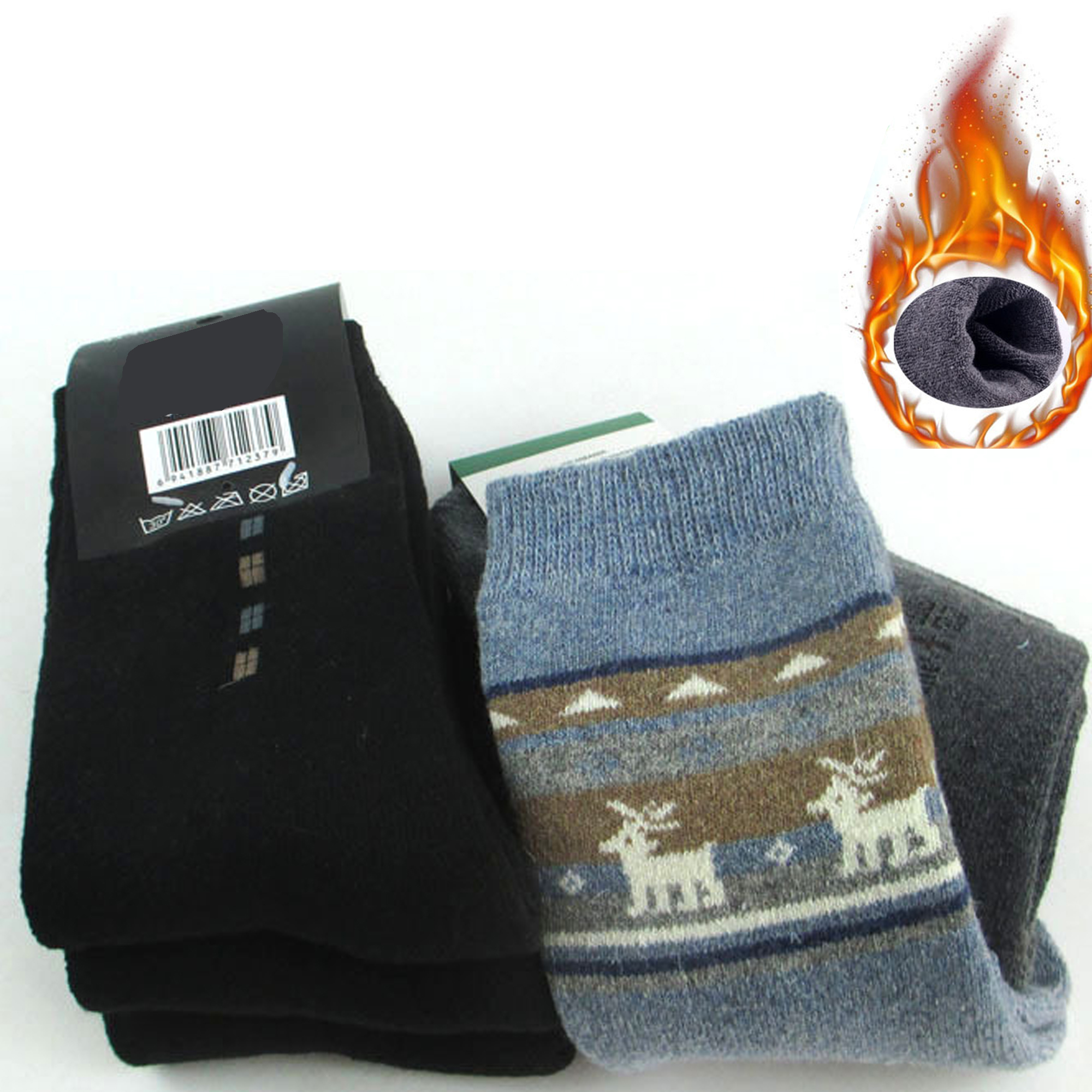 Thicker Socks With Fleece Cotton Longer Winter Sock for Men and Women 2