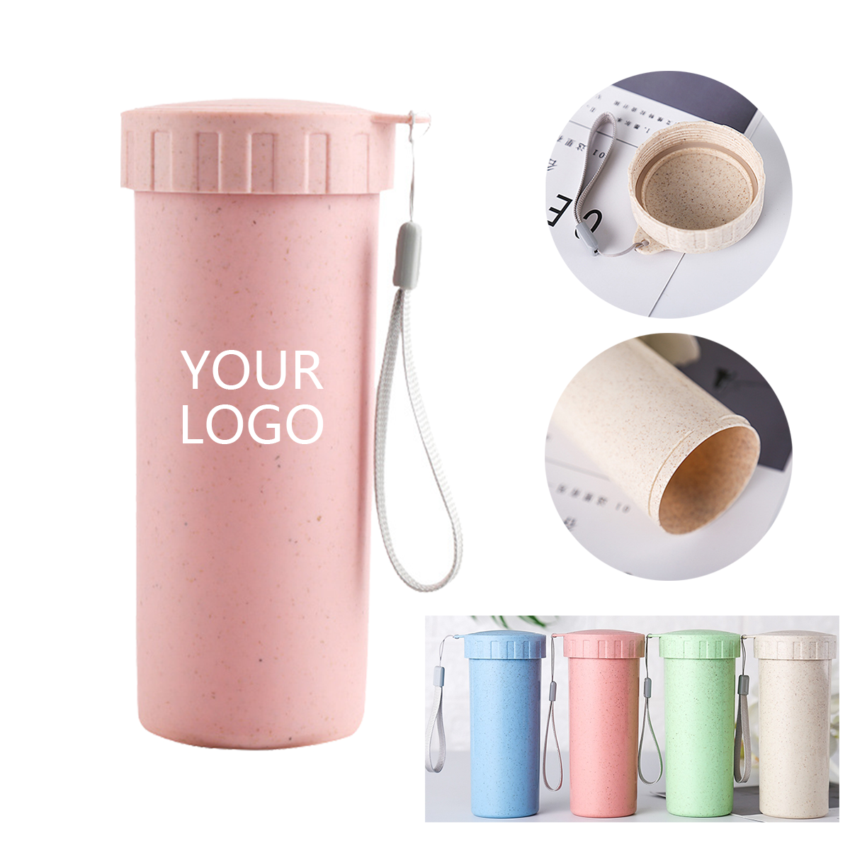 14oz Eco-friendly Wheat Straw Cups 2
