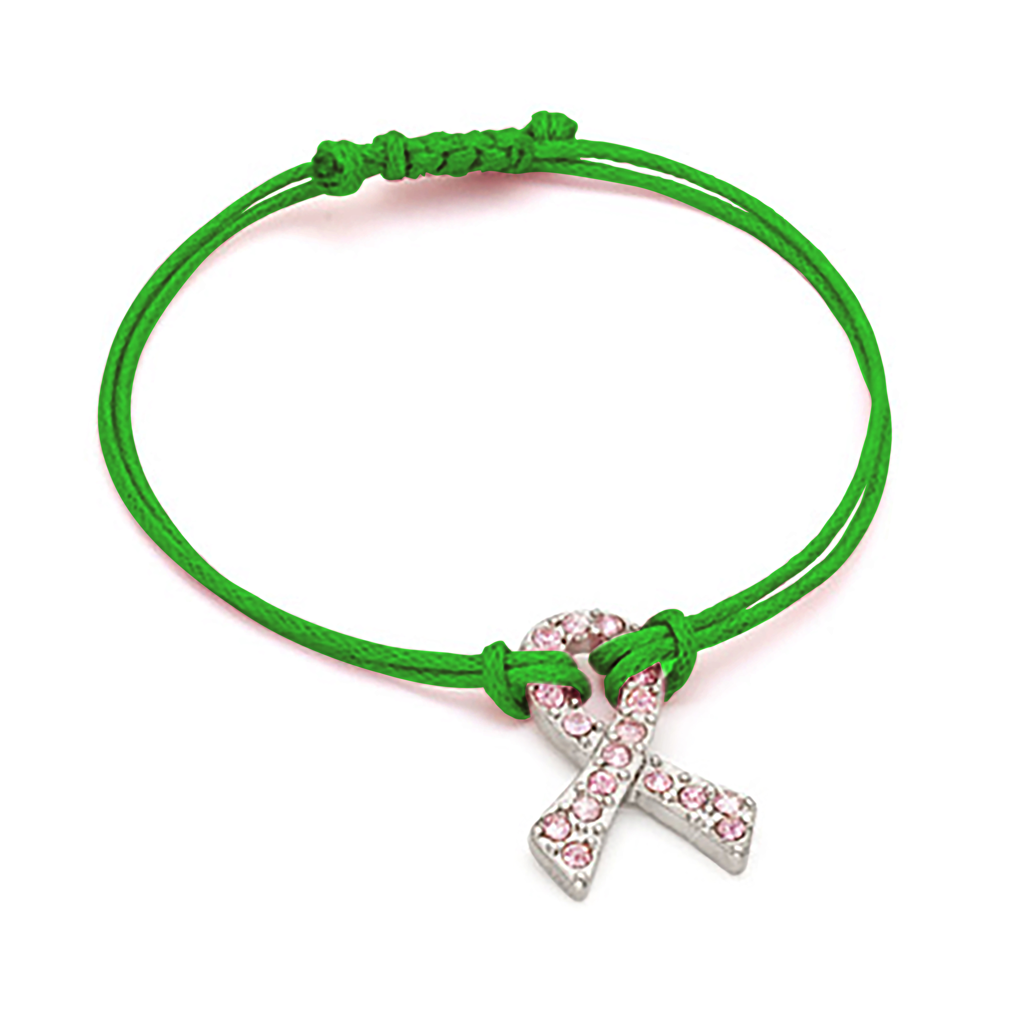 Crystal Breast Cancer Awareness Pink Ribbon Bracelet 7