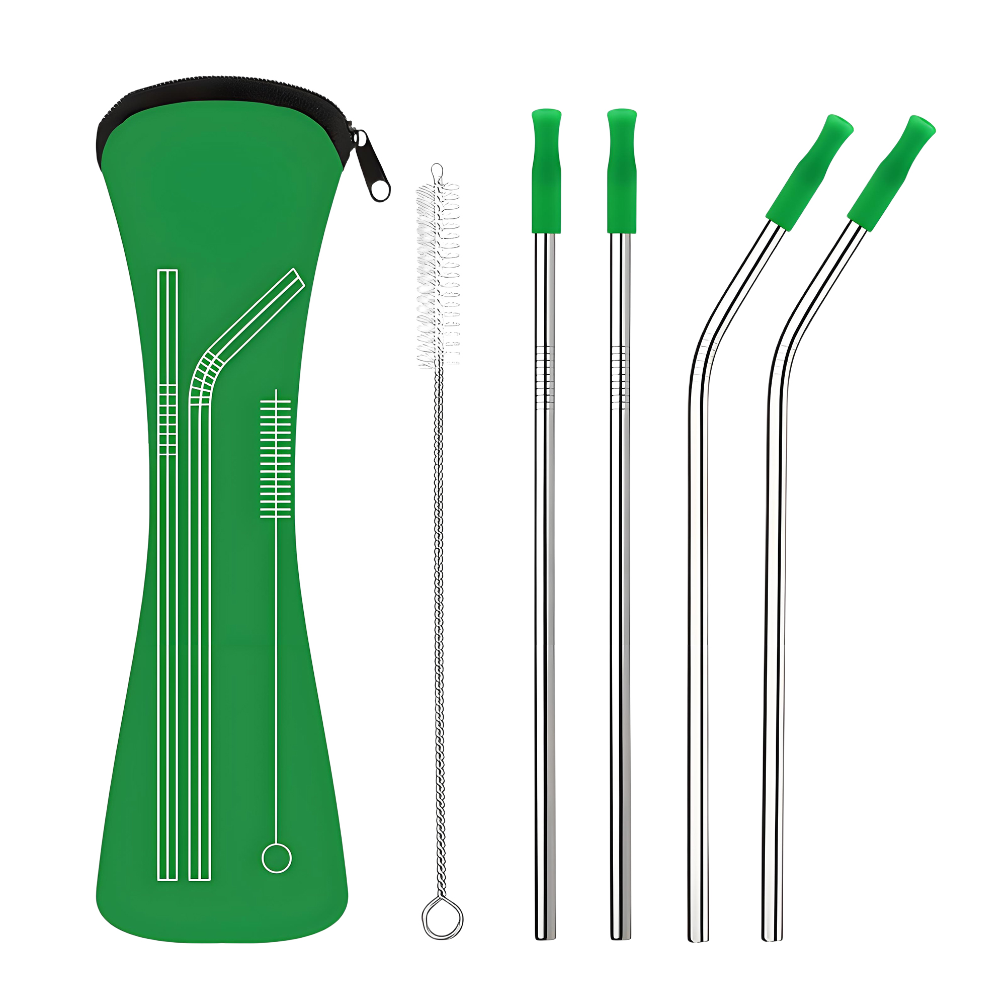 6 Piece Stainless Straw Set 1