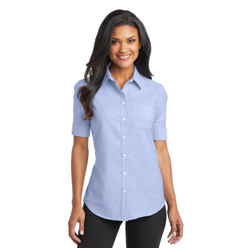 Port Authority Ladies Short Sleeve SuperPro Oxford Shirt. 3