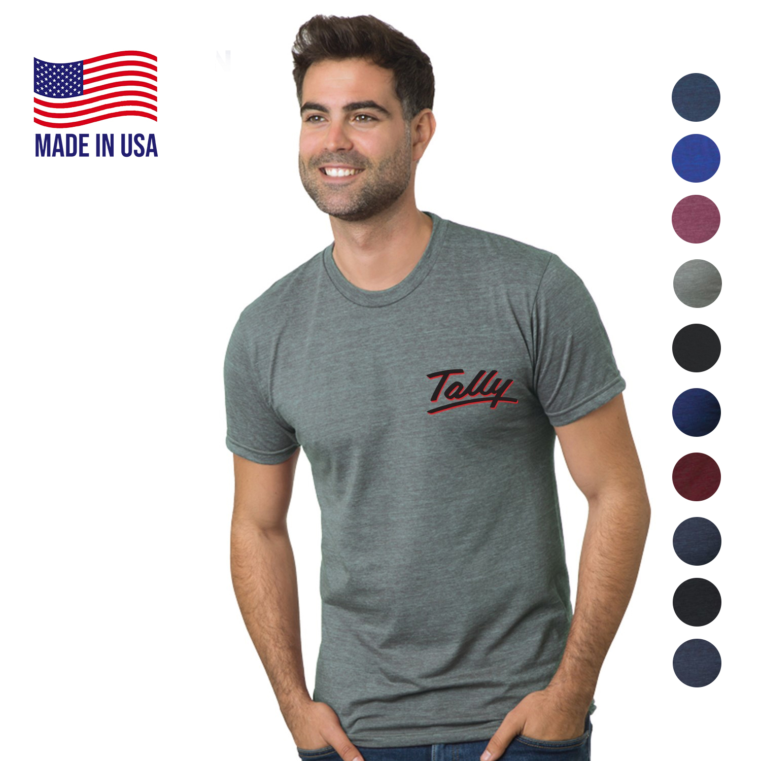 Premium USA-Made Triblend Crew Unisex Tee Shirt 2
