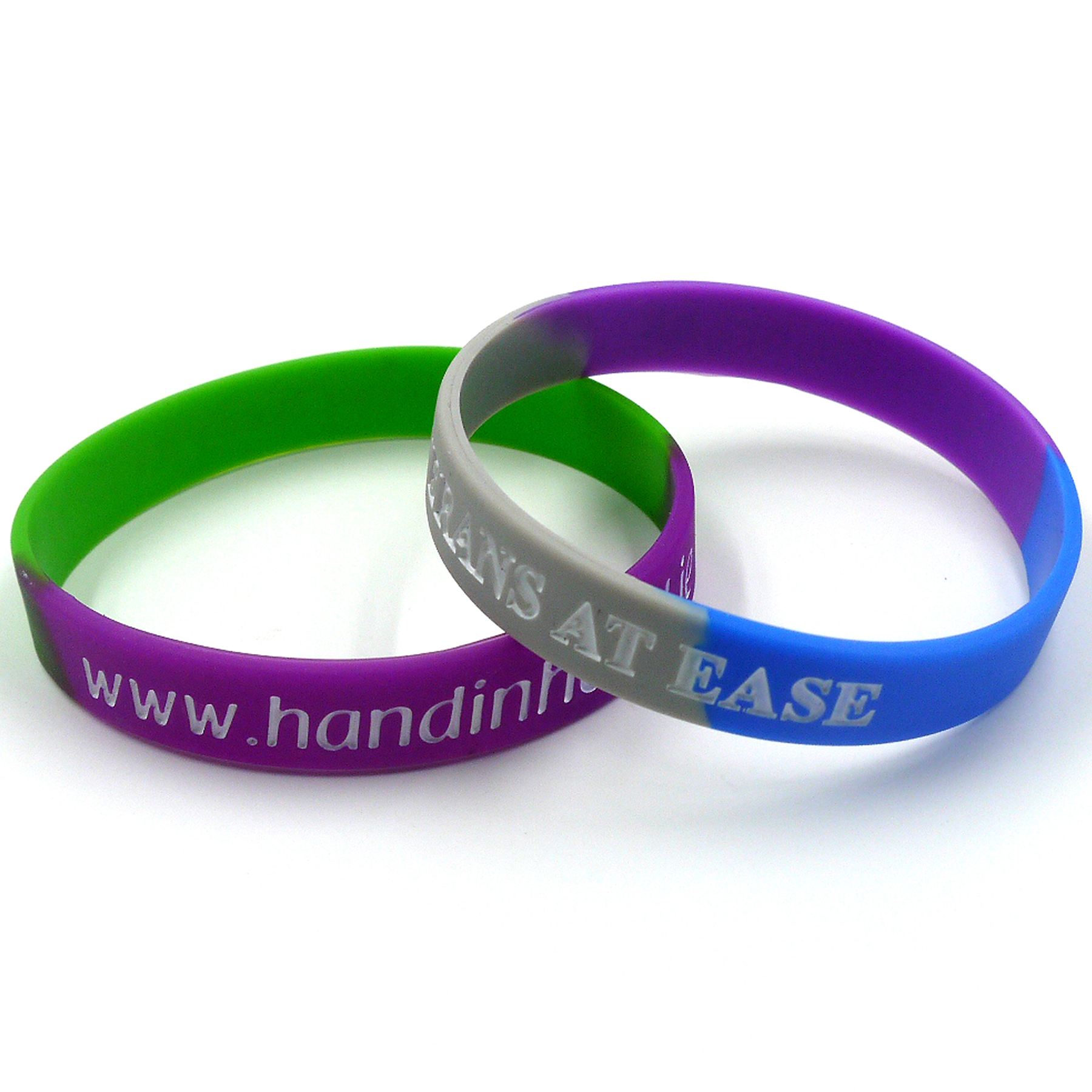 Debossed & Color Filled Silicone Bracelets: 12mm 3